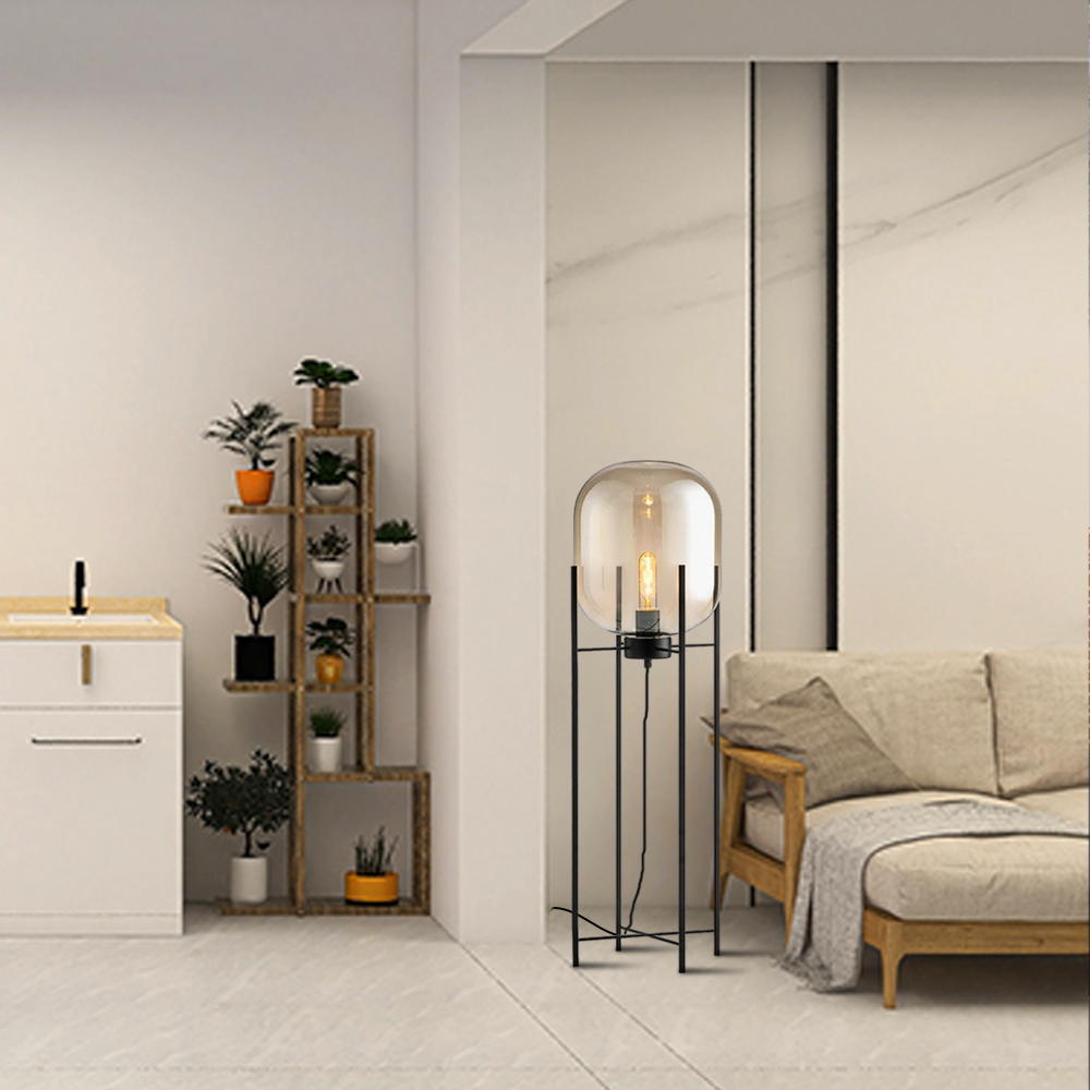 Designer Floor Lamp – Clear Glass