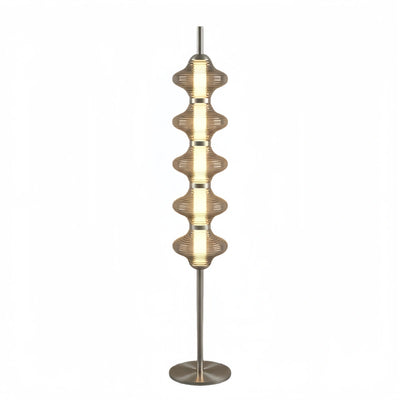 Lámpara de pie Vivara moderna de metal y cristal - Diseño de farol naranja para dormitorio