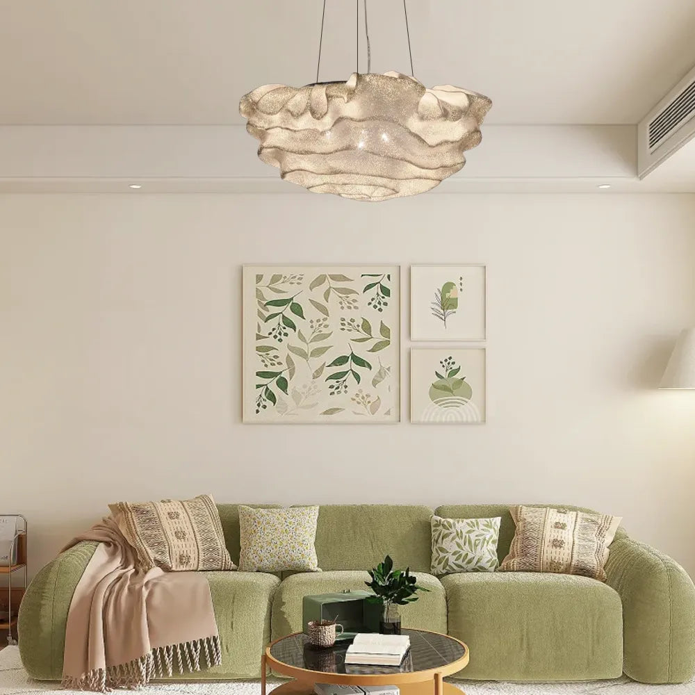 Art Deco Cloud-Shaped White Pendant Light