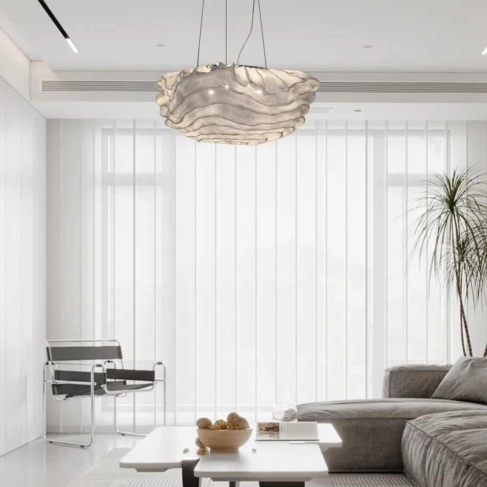 Art Deco Cloud-Shaped White Pendant Light