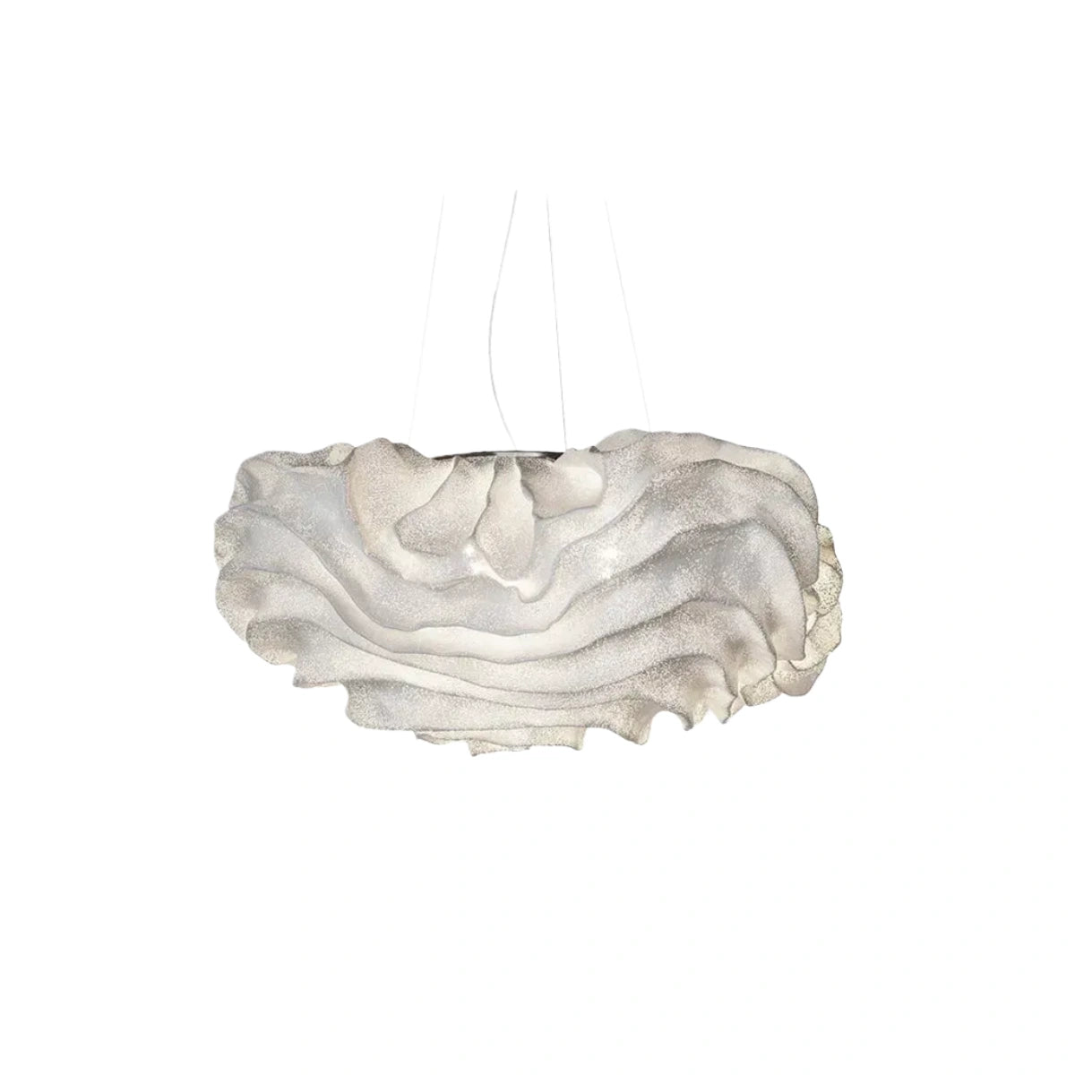 Excelis Art Deco Cloud-Shaped White Pendant Light – Metal Fixture for Living Room