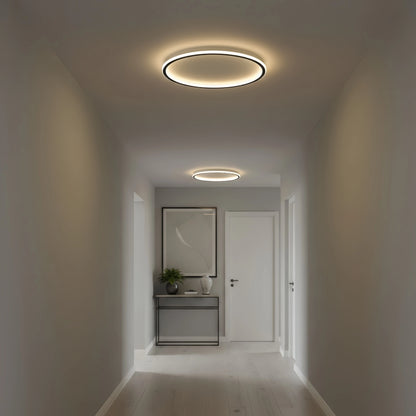 Embrace Modern Round Ceiling Light – Black&White Metal for Living Room