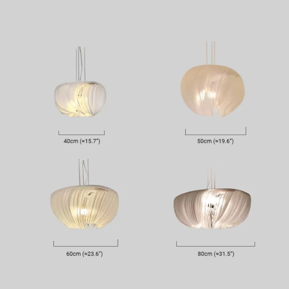 White Pendant Light – Nature-Inspired Circle Dimensions