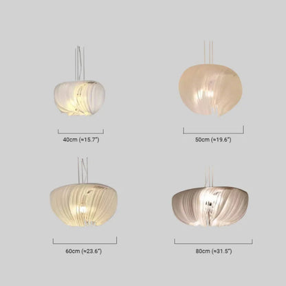 White Pendant Light – Nature-Inspired Circle Dimensions