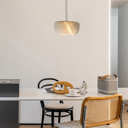 White Pendant Light – Nature-Inspired Circle Dining Room