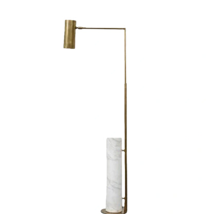 Floor Lamp – Metal & Marble Cylindrical for Bedroom