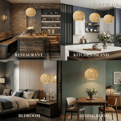 Bamburo Farmhouse Wood Pendant Light