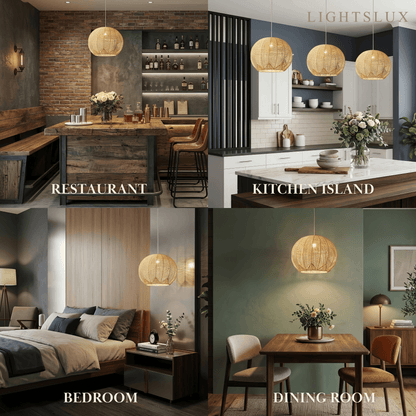 Bamburo Farmhouse Wood Pendant Light