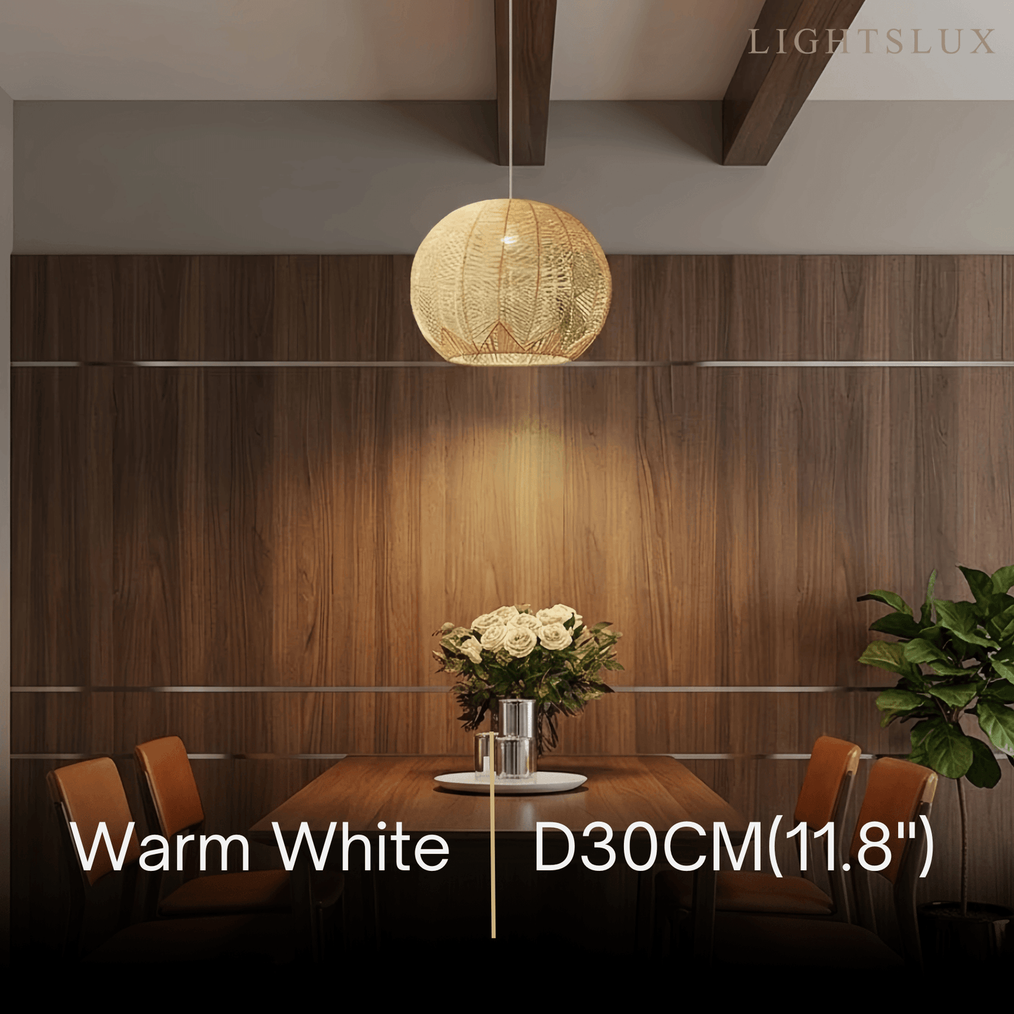 Bamburo Farmhouse Wood Pendant Light