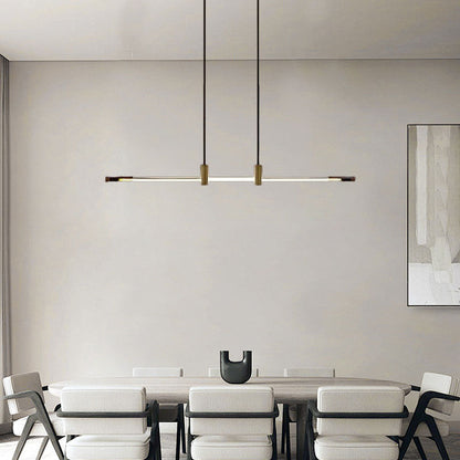 Modern  Pendant Light - Brown/Red Linear Design for Bedroom