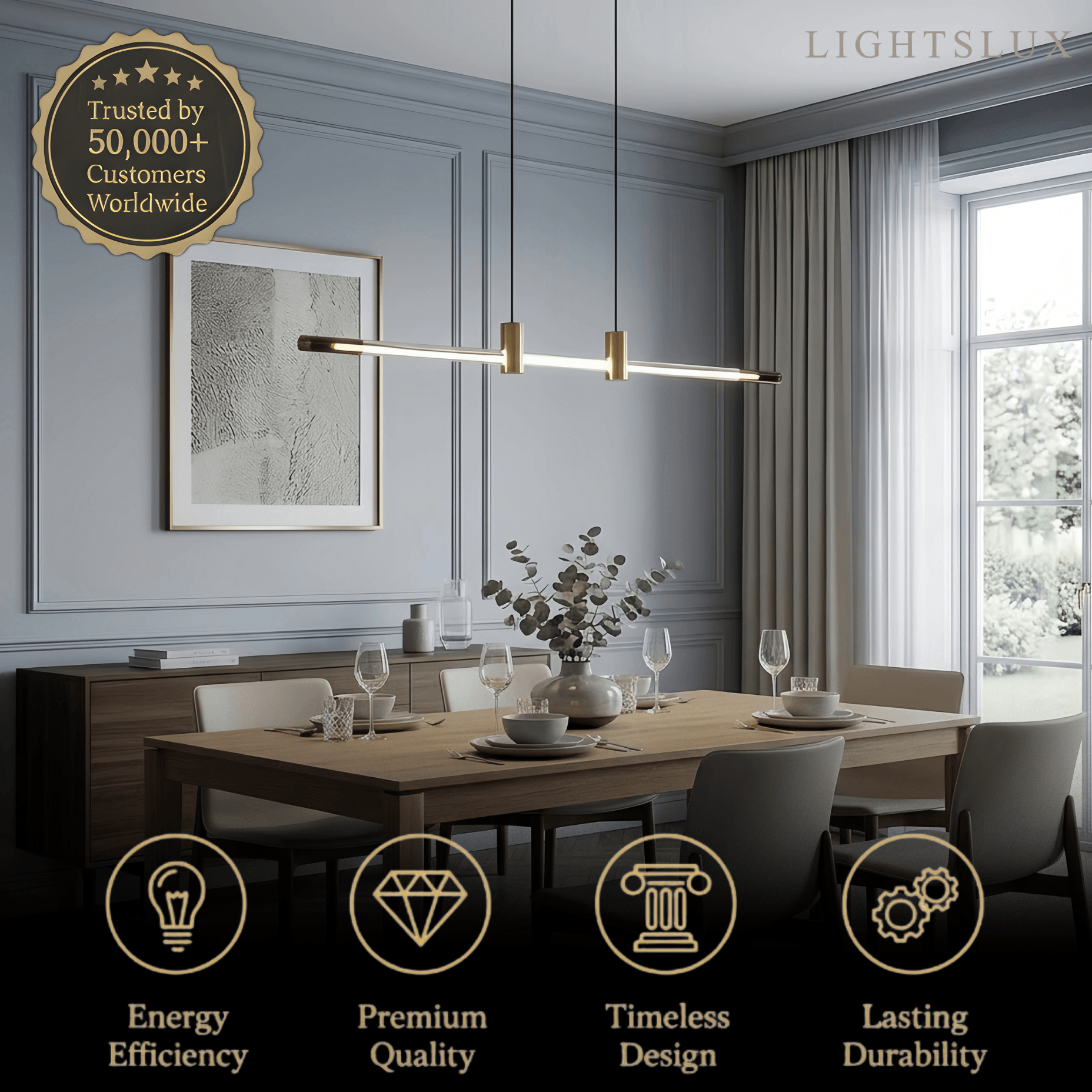 Arcato Modern Metal & Acrylic Pendant Light 