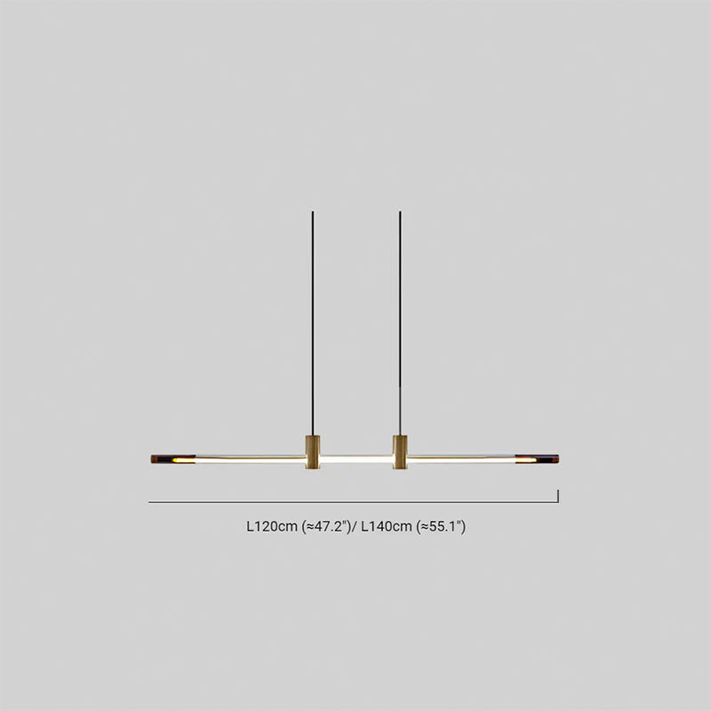 Modern Metal & Acrylic Pendant Light - Brown/Red Linear Design for Bedroom