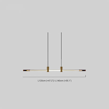 Modern Metal & Acrylic Pendant Light - Brown/Red Linear Design for Bedroom