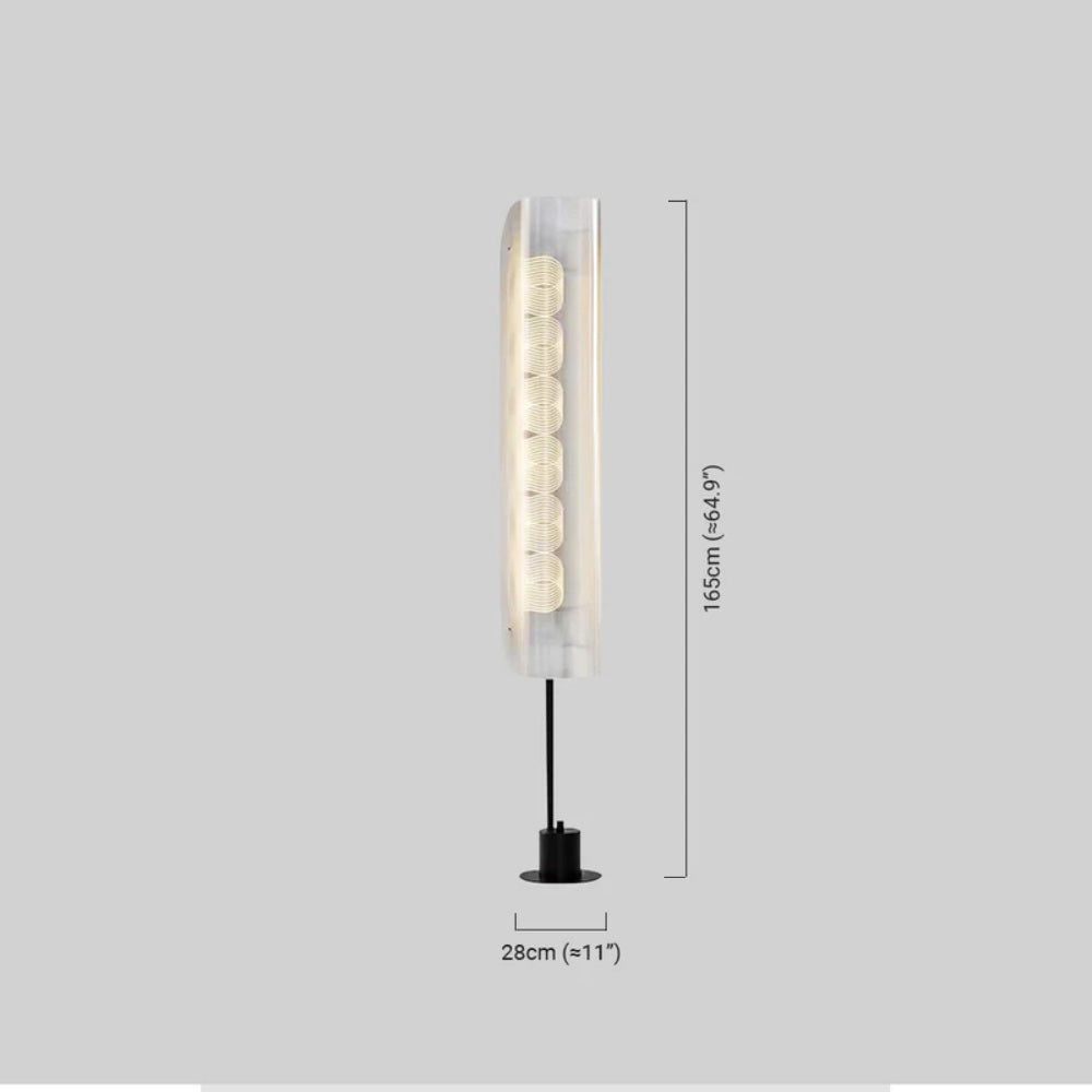 Modern Floor Lamp – Cylindrical Metal & Acrylic Dmensions
