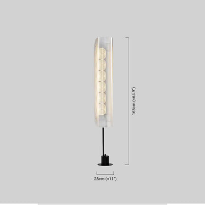 Modern Floor Lamp – Cylindrical Metal & Acrylic Dmensions