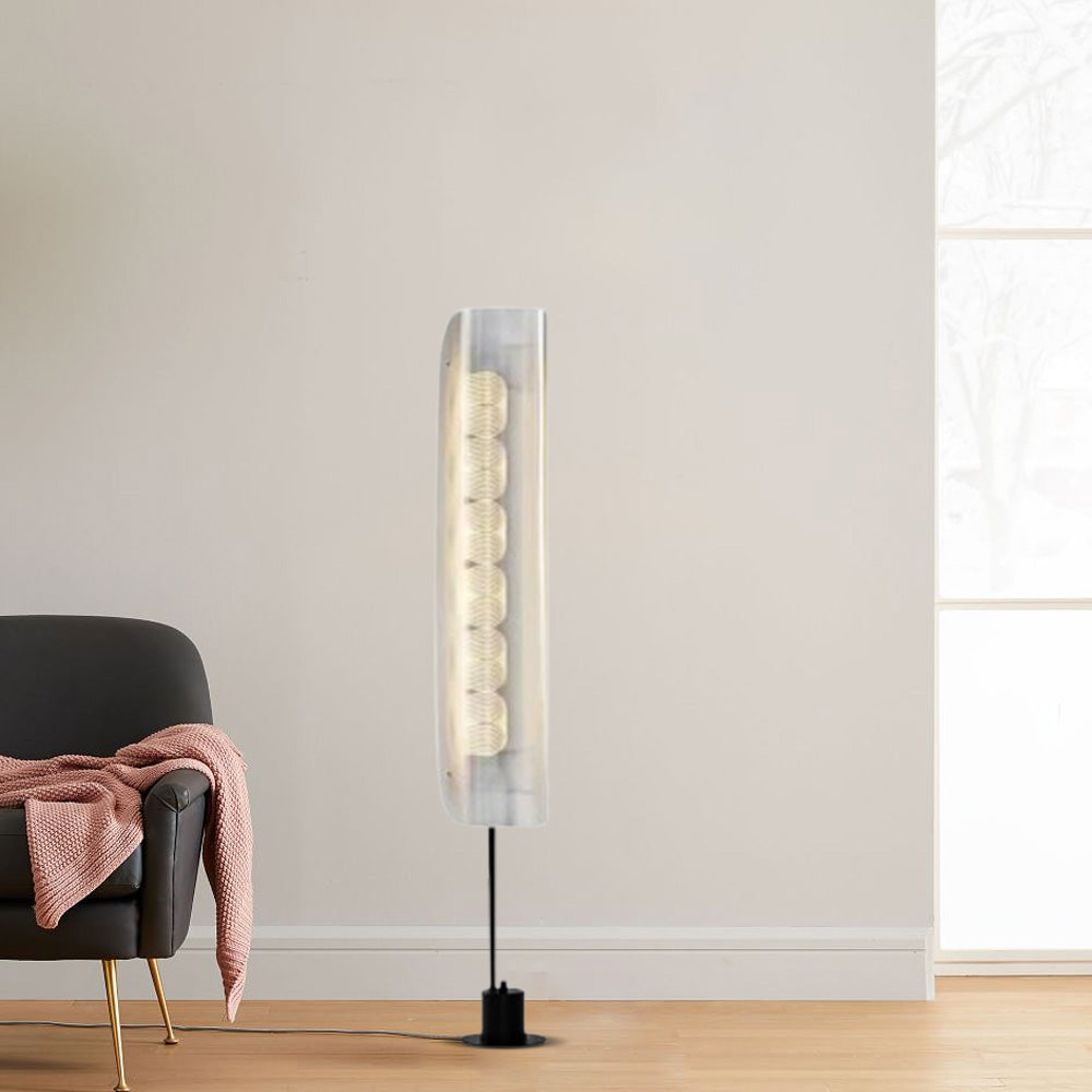 Modern Floor Lamp – Cylindrical Metal & Acrylic Living Room