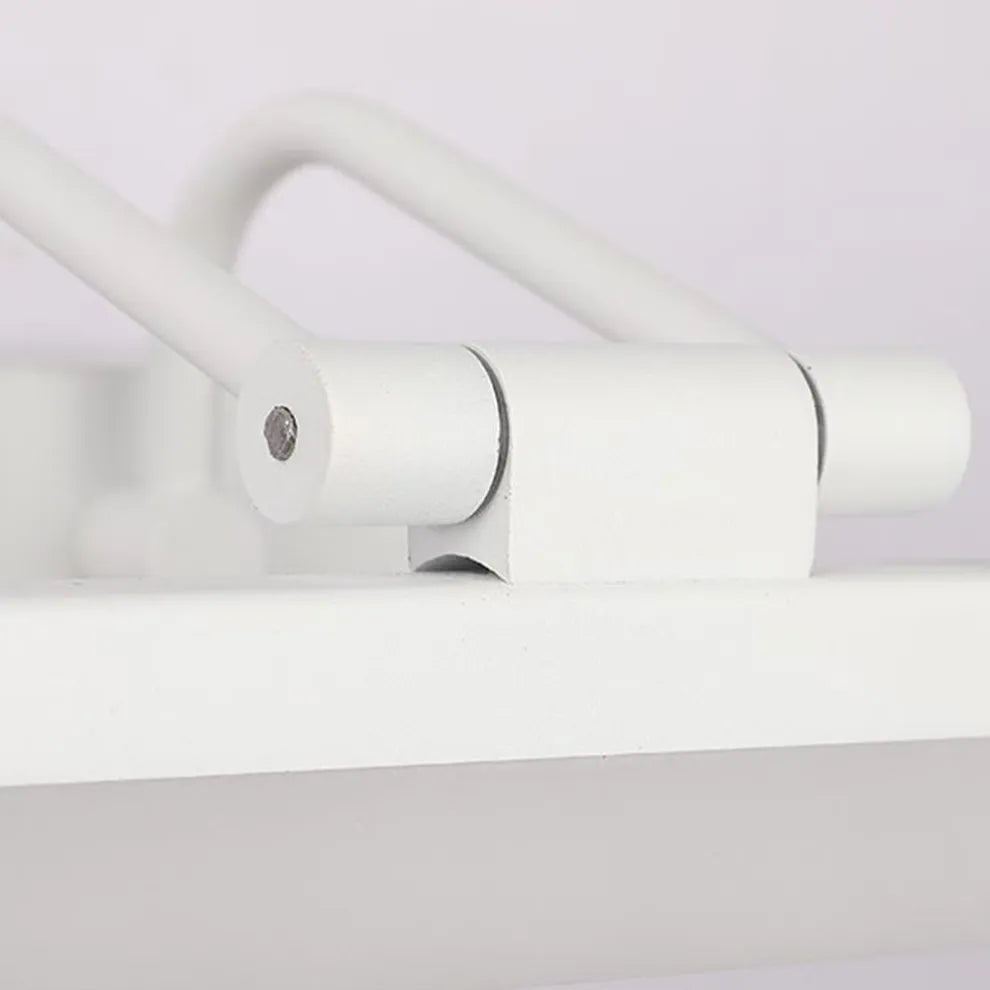 Modern White Vanity Light - Rectangular Metal