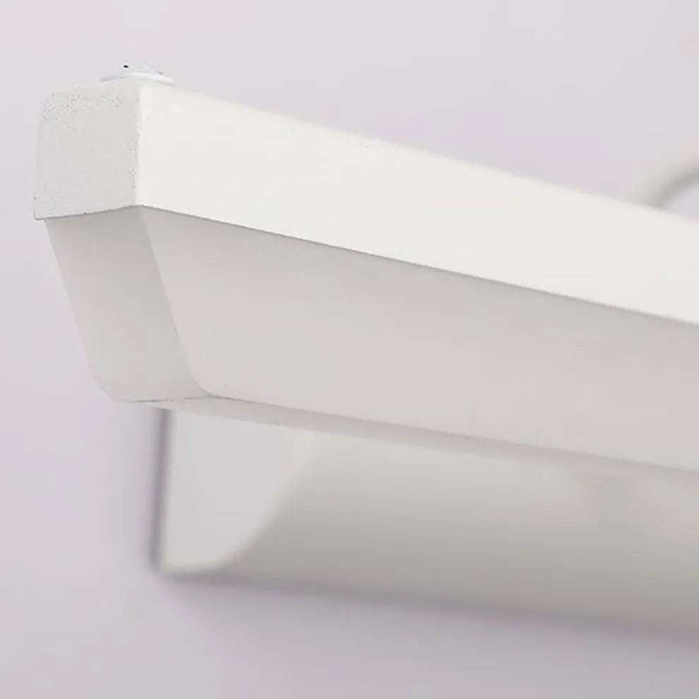 Modern White Vanity Light - Rectangular Metal