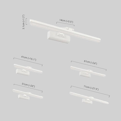 Modern White Vanity Light - Rectangular Metal Dimensions