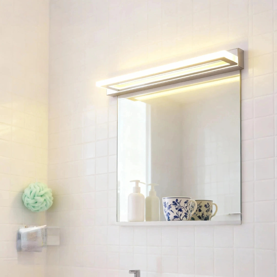 Waterproof Vanity Light for Bathroom – White Acrylic & Metal Fixture