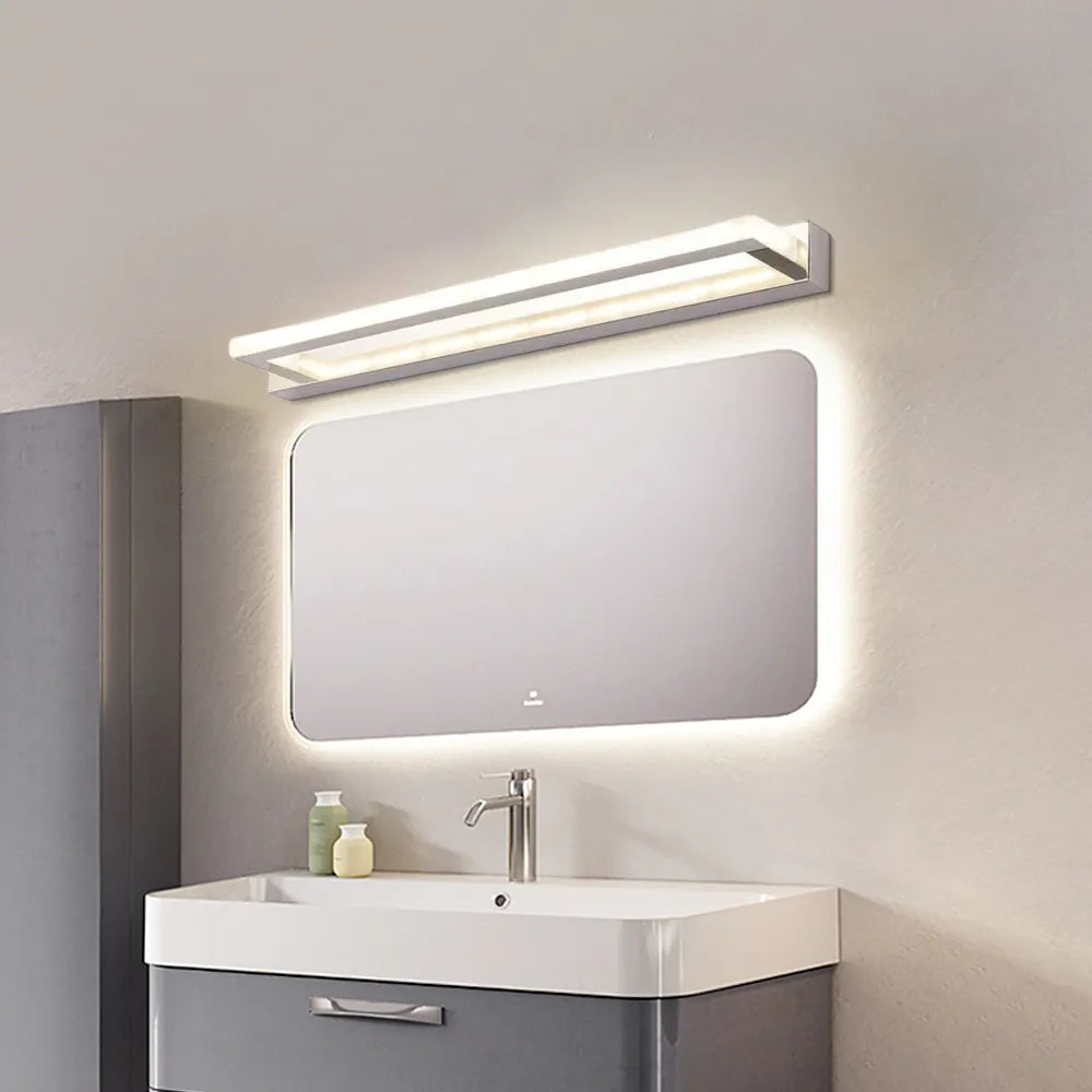 Vanity Light for Bathroom – White Acrylic & Metal Fixture