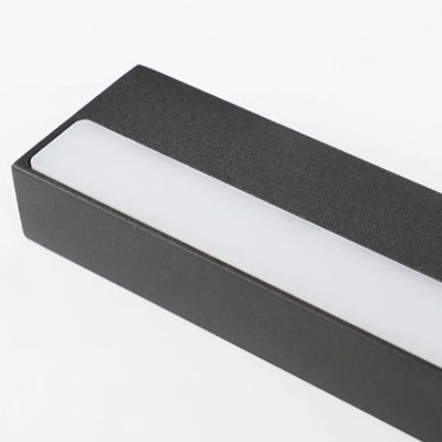 Aplique de tocador rectangular minimalista Arcato de metal negro/acrílico para baño/dormitorio