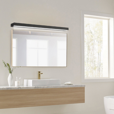Minimalist Black LED Linear Wall Light fr Bathroom