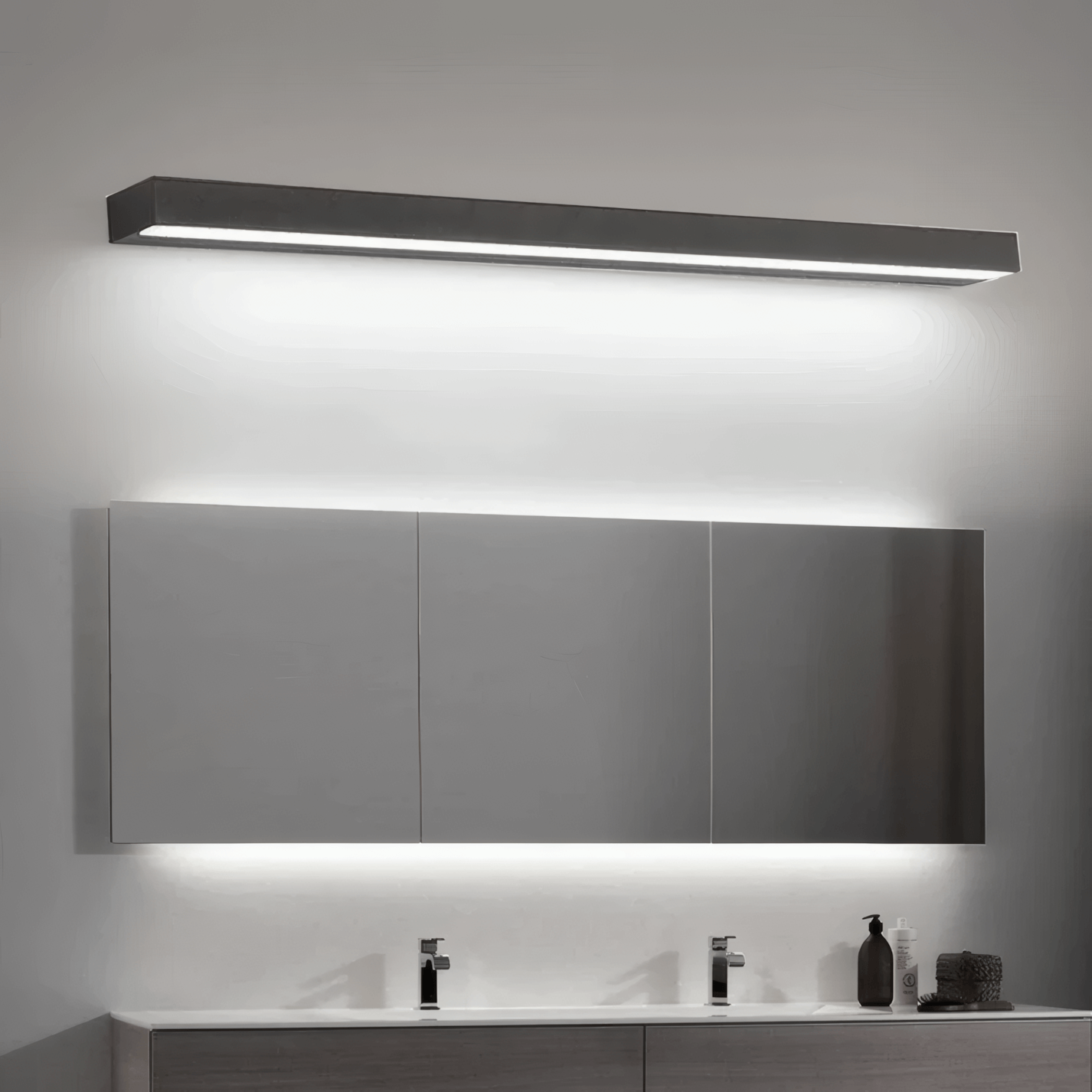 Minimalist Black Linear Wall Light for Bathroom