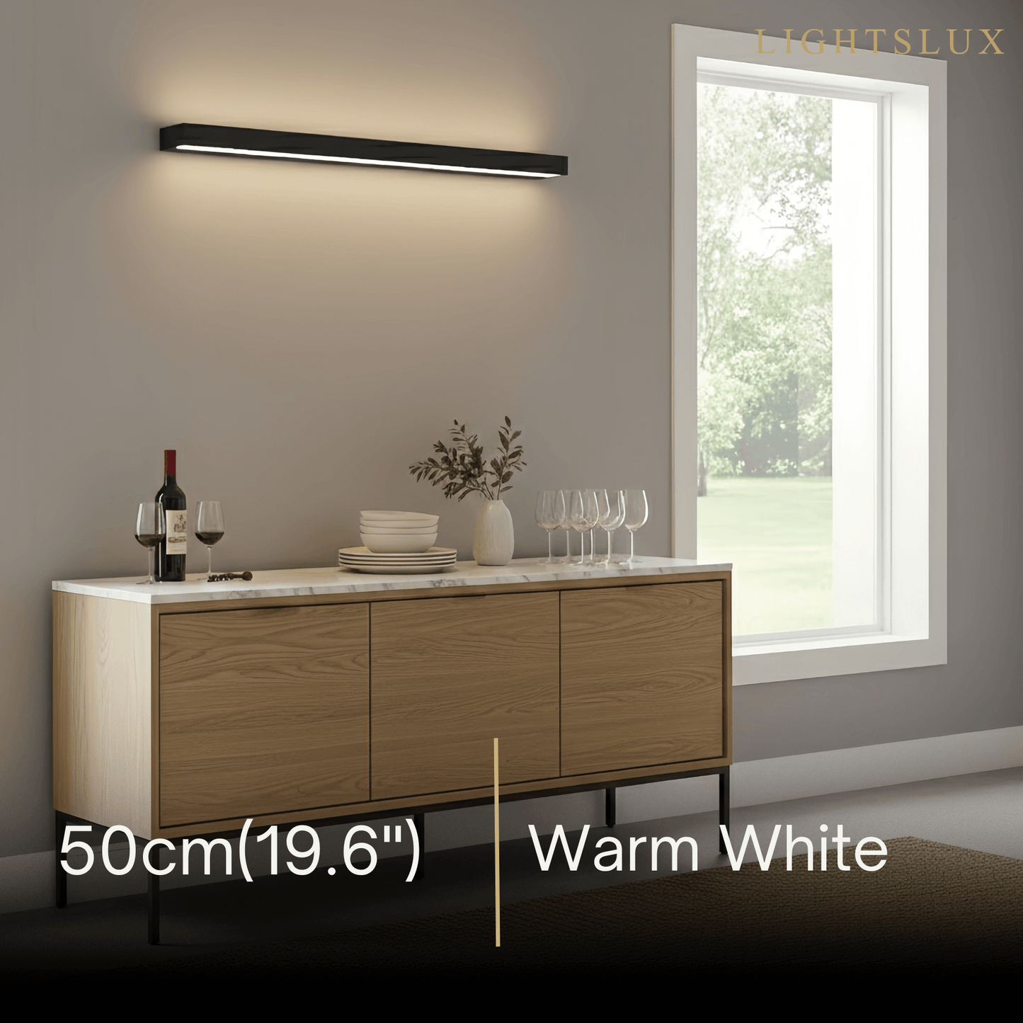Minimalist Rectangular Vanity Light Black Metal/Acrylic 