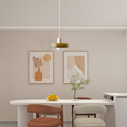 Morandi Green White Glass Pendant Light for Dining Room