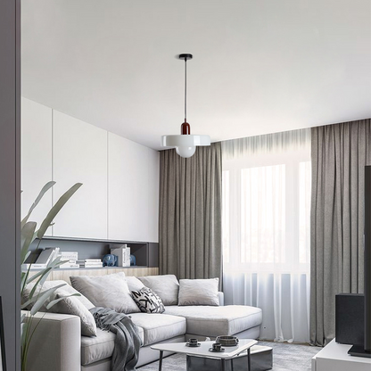 Morandi White Red Glass Pendant Light for Living Room