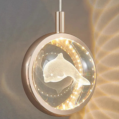 Art Deco Gold Pendant Light – Globular Metal/Crystal