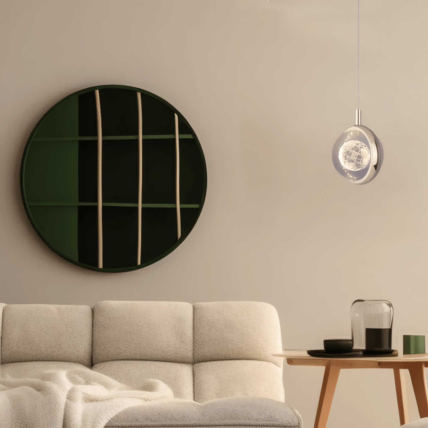 Art Deco Pendant Light Globular Earth Living Room