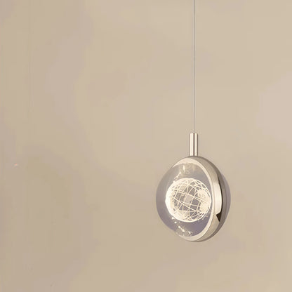 Lámpara colgante Vivara - Art Déco Oro, Metal Globular y Cristal