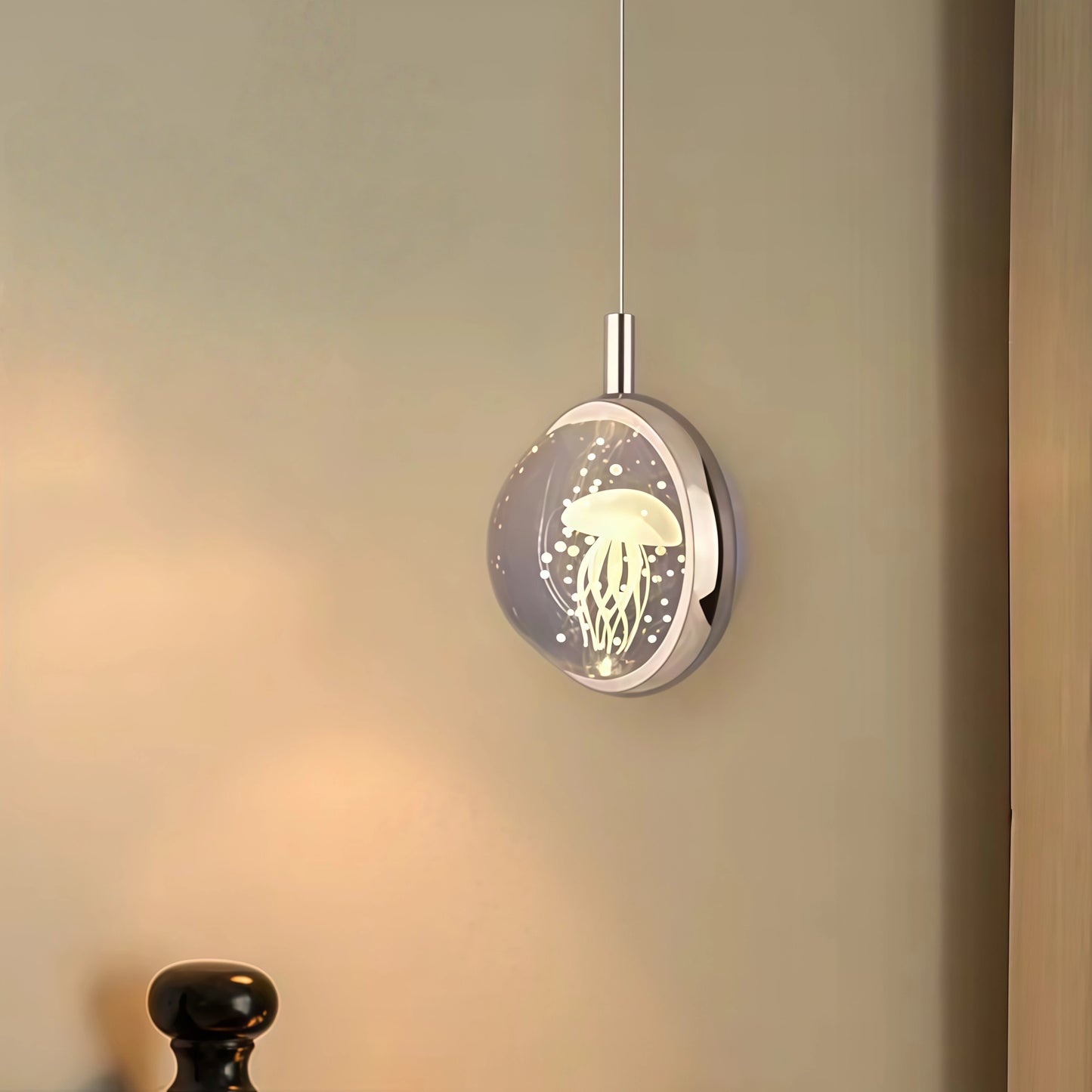 Lámpara colgante Vivara - Art Déco Oro, Metal Globular y Cristal