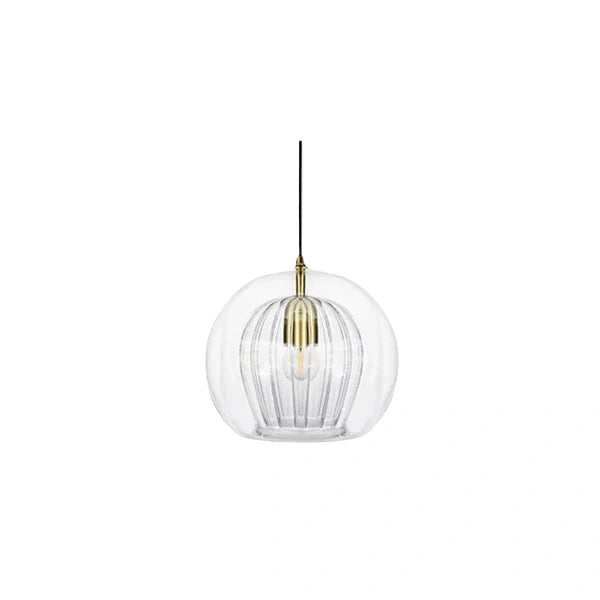 Vetro Nordic Globe Pendant Light – Clear or Amber Glass for Bedroom