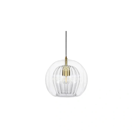 Vetro Nordic Globe Pendant Light – Clear or Amber Glass for Bedroom