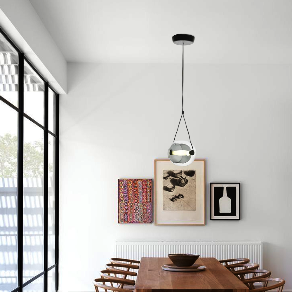 Modern Minimalist Glass Pendant Light – 6 Colors for Dining Room