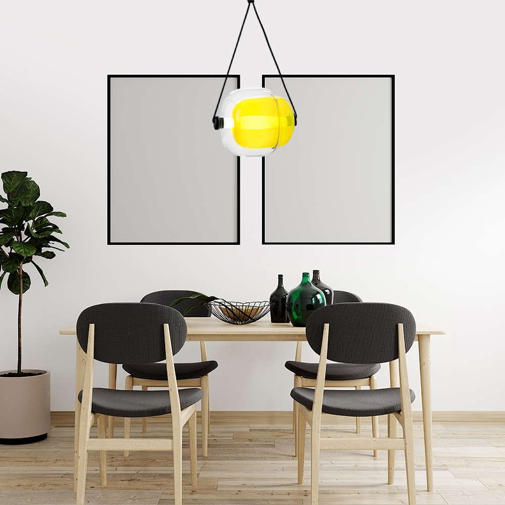 Modern Minimalist Glass Pendant Light – 6 Colors for Dining Room