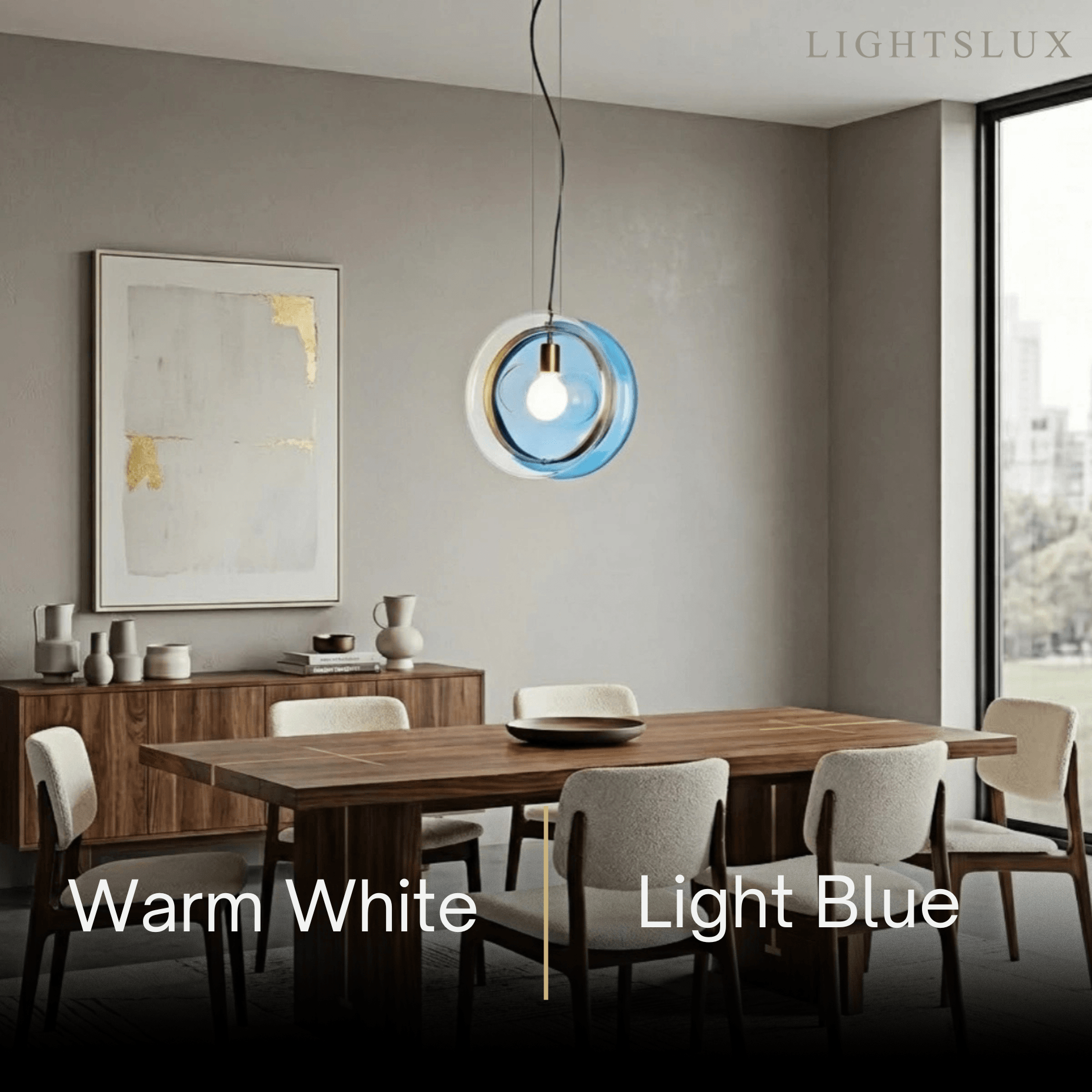 Morandia Designer Round Pendant Light – Blue