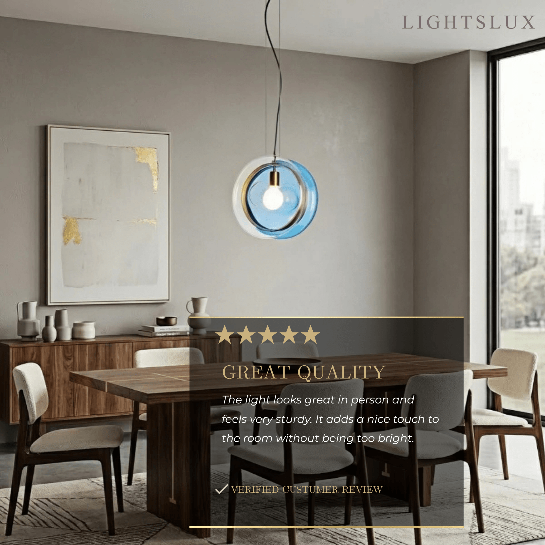 Morandia Designer Round Pendant Light – Blue