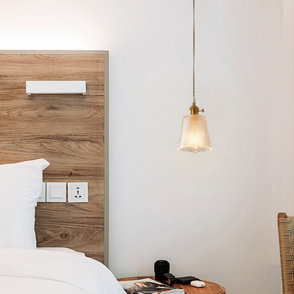 Art Deco Pendant Light – Clear Blown Glass with Brass Finish Bedroom