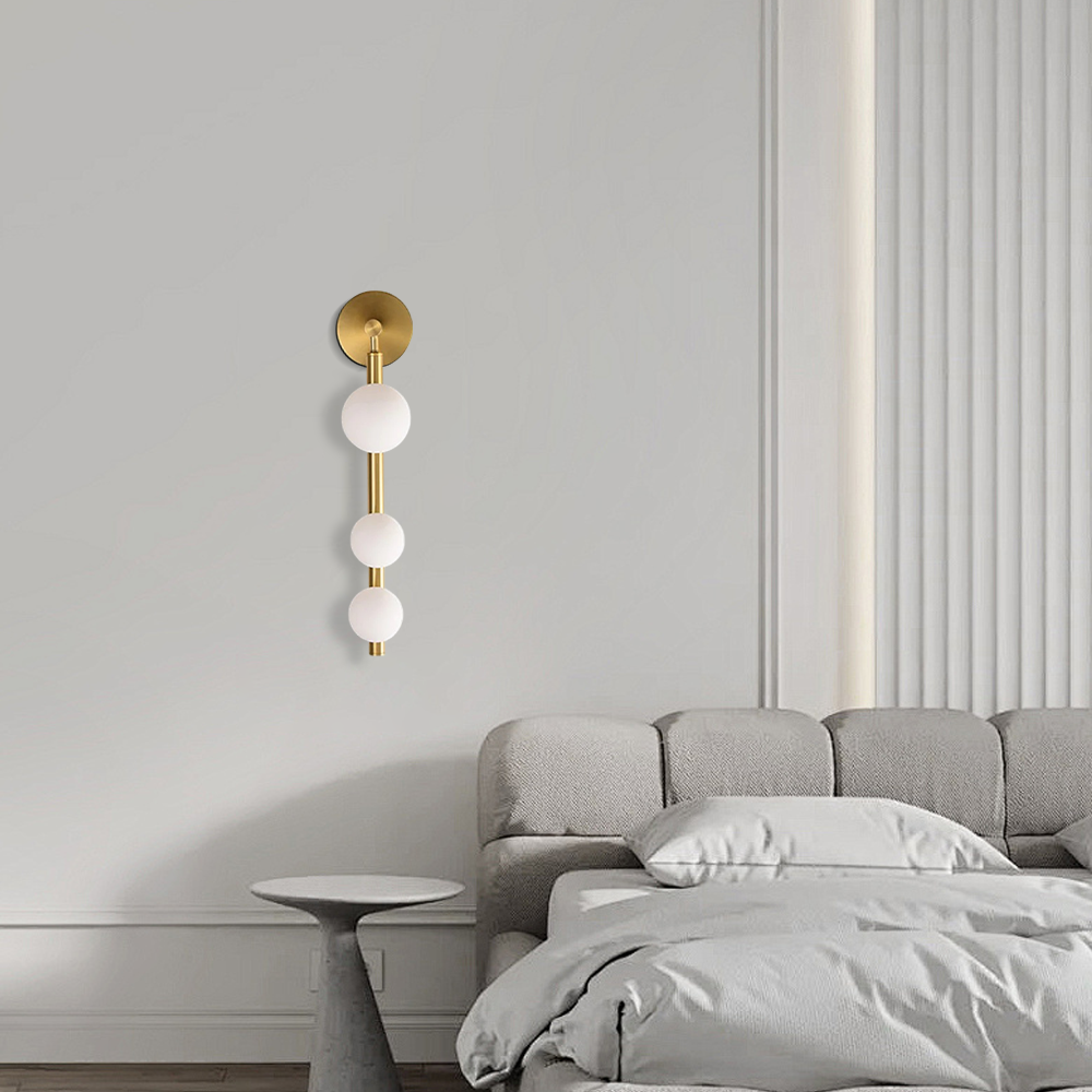 Modern Wall Light - Gold Metal & Glass Globular Design for Dining Room