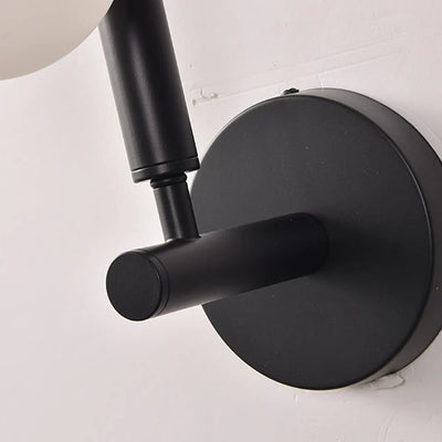 Modern Wall Light - Gold/Black Metal & Glass Globular Design for Dining Room
