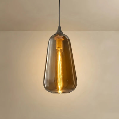Vetro Modern Glass Pendant Light — Amber for Dining Room