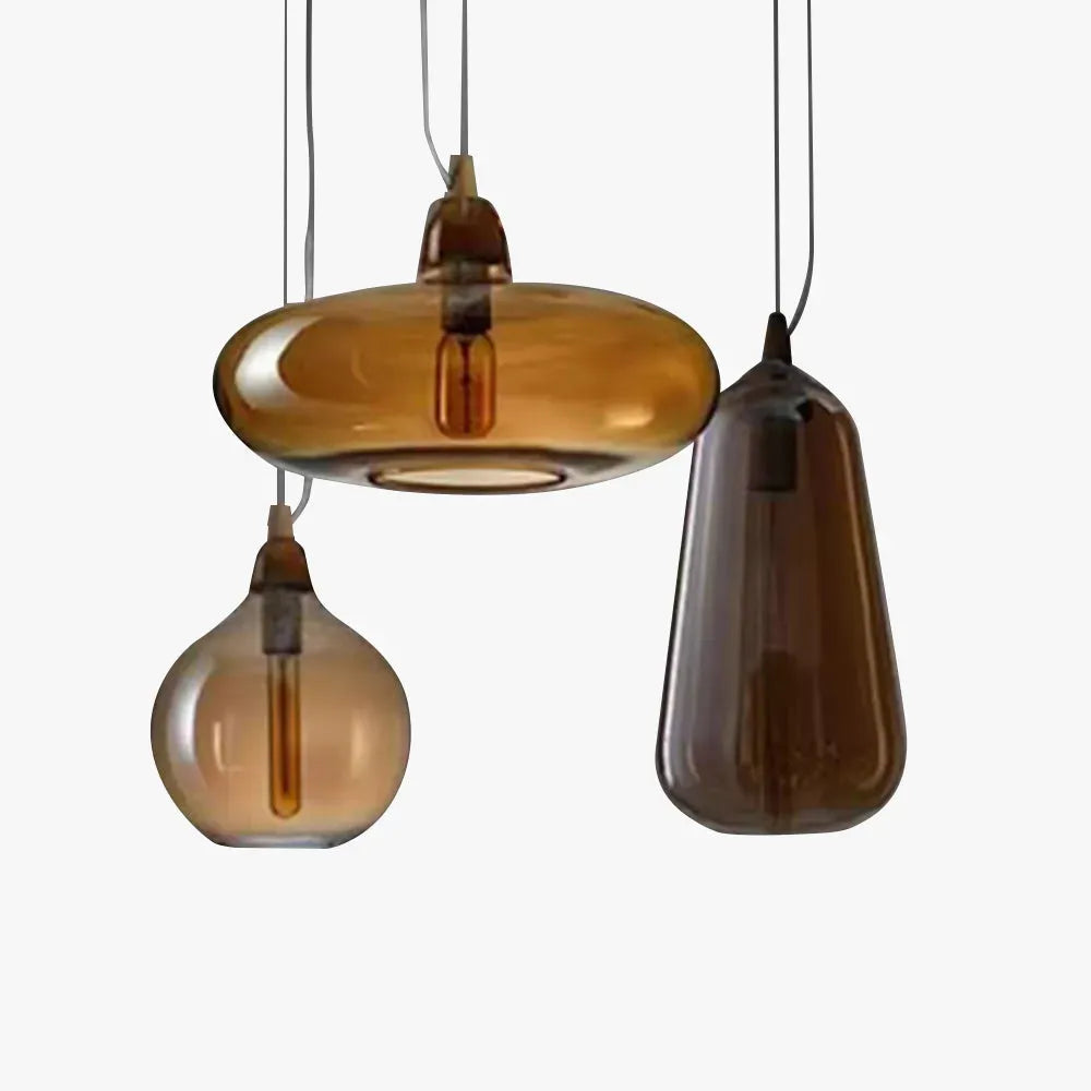 Modern Amber Glass Pendant Light
