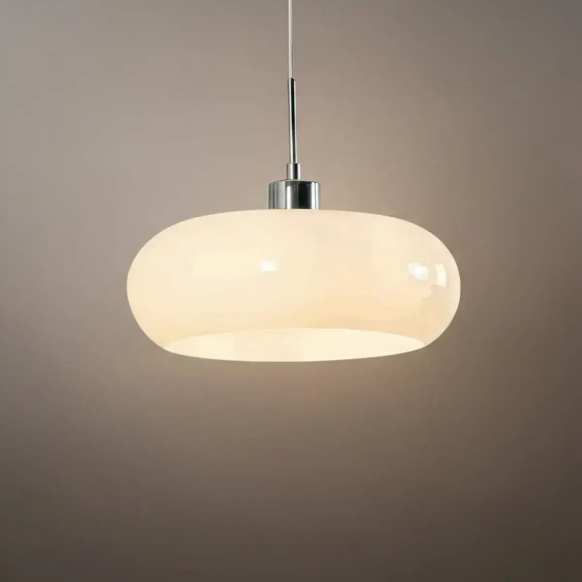 Crema Modern Pendant Light – Orange/White Metal Fixture for Dining Room