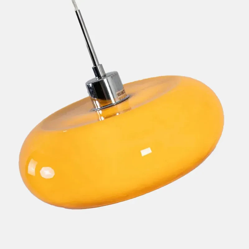 Modern Pendant Light Orange Glass Details