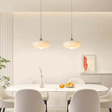 Modern Pendant Light White Glass