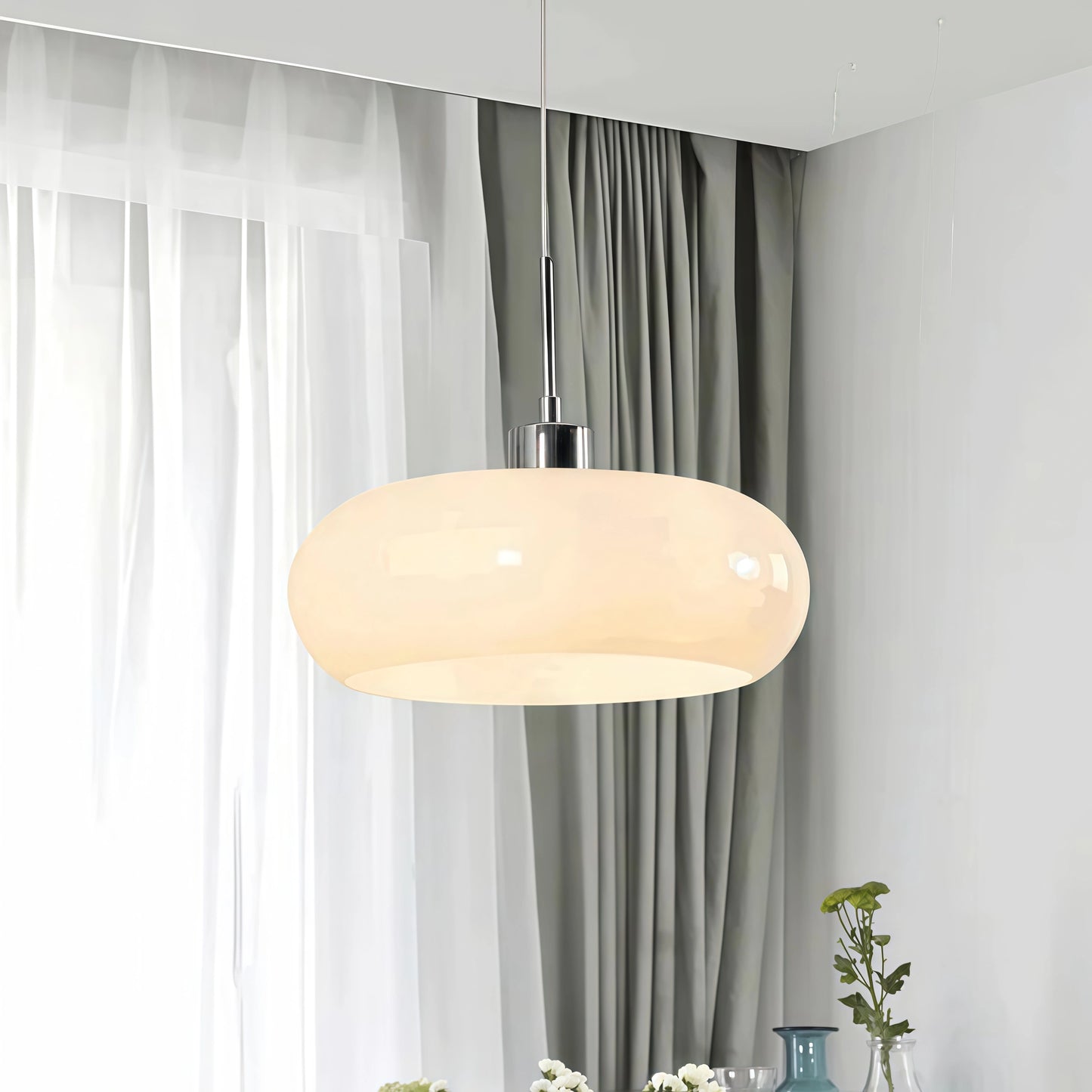 Lámpara colgante Crema - Moderna, metal naranja/blanco